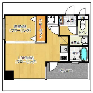 リッツ中央【7階】の間取り