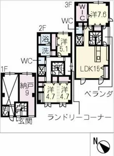 愛知県名古屋市中区千代田3丁目【タウンハウス】の間取り