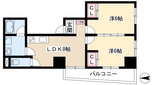 オーシャンハイツ栄【5階】の間取り