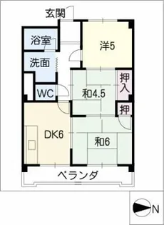 ユーハイツ平針【2階】の間取り