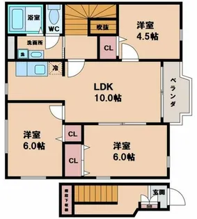 シュクセ・ベージョB棟【1階】の間取り