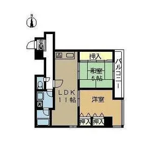 京都府京都市中京区西ノ京東中合町【マンション】の間取り