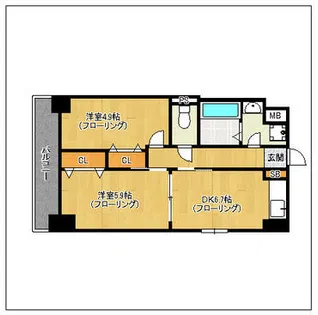 NOBLE RICH博多【1201号室】の間取り