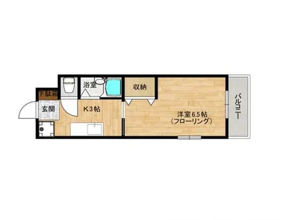 ハニーコーポ竹下【3階】の間取り