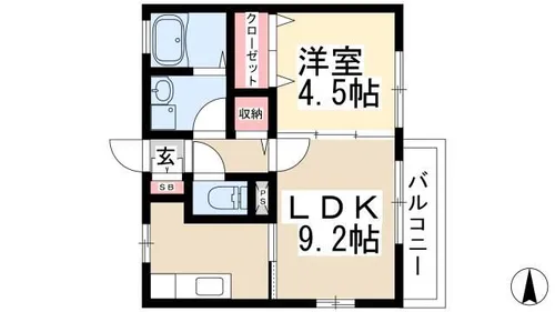 ウィルステージ菊園【2階】の間取り