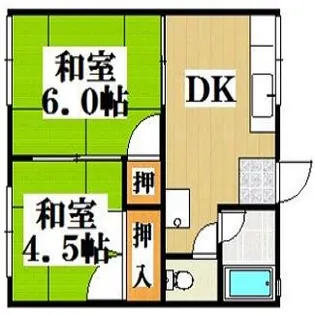 コーポ上屋敷【202号室】の間取り