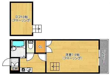 ラフォーレ坂本【107号室】の間取り