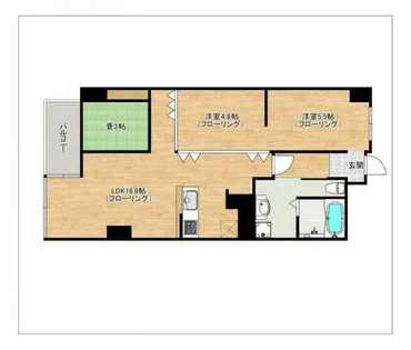 ホワイティ薬院【3階】の間取り