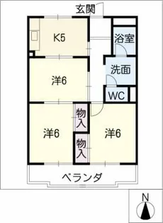 サンハイツ中平2【4階】の間取り
