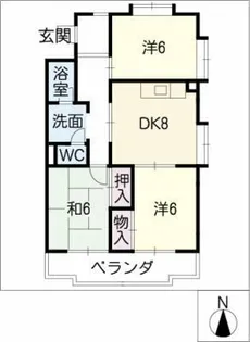 サンハイツ中平2【3階】の間取り