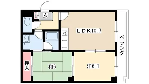 Kコート観月【0401号室】の間取り