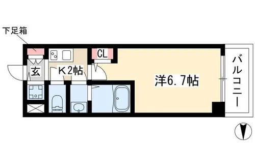 オーキッドレジデンス鶴舞(旧S-RESIDENCE鶴舞)【0607号室】の間取り