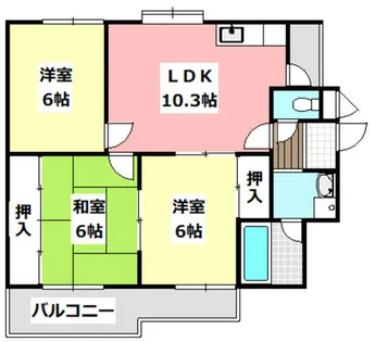 プロスペリティ【2C号室】の間取り