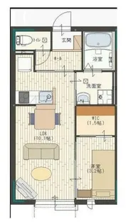 プレジール英賀保【1階】の間取り