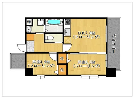 S-FORT箱崎東【806号室】の間取り