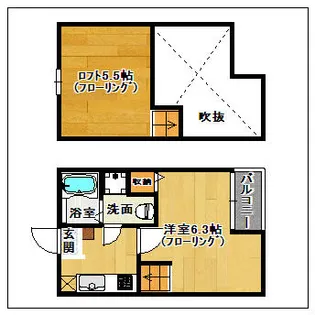 ポラリスCOZY博多駅【201号室】の間取り