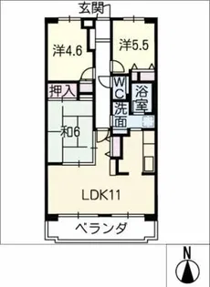 キャッスルハイツ有松 205号【2階】の間取り