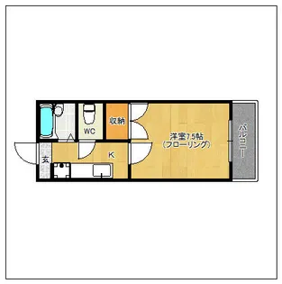 シャロームS【208号室】の間取り