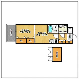 アリビオ天神南【4階】の間取り