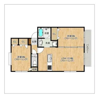ティアラ観世音寺II【1階】の間取り