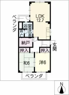 ルースト植田山【1階】の間取り
