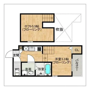 ラシュレ香椎【1階】の間取り