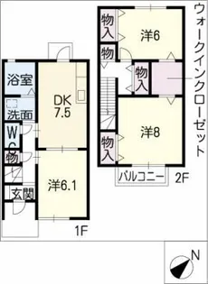 愛知県豊橋市東脇2丁目【タウンハウス】の間取り
