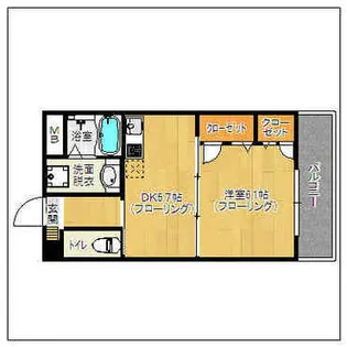 エレガンス井尻【203号室】の間取り
