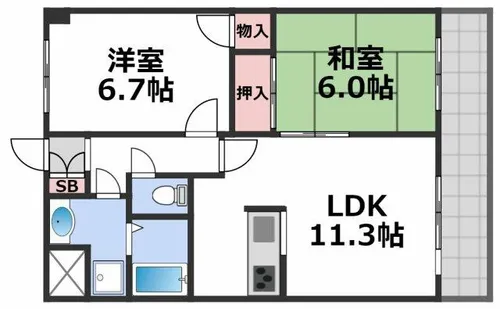 カサグランデ深江【3階】の間取り