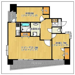 アンピール天神東【8階】の間取り