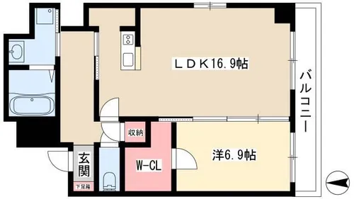 プランドールナカムラ【501号室】の間取り