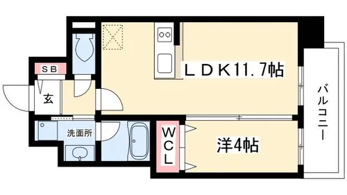 1LDKの間取り画像