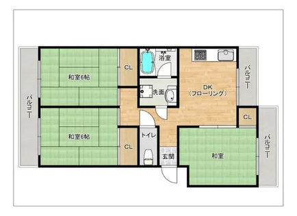 フォーサイト紫R・View terrace【3階】の間取り