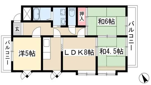 音聞ハイツ【2階】の間取り