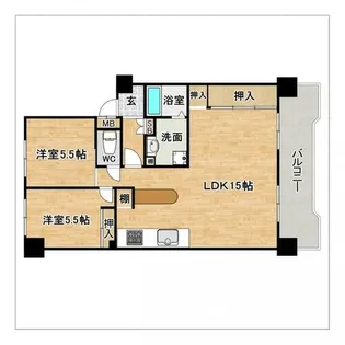 東峰マンション第2朝倉【602号室】の間取り
