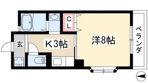 1Kの間取り画像