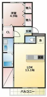 Bell Silk【101号室】の間取り