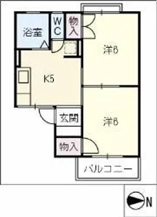 コーポ宝C【2階】の間取り