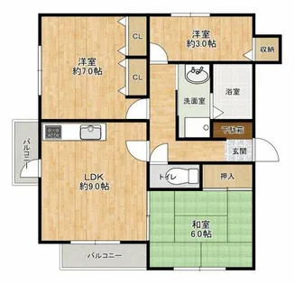 ロイヤルハイツ歌園Ⅱ【2階】の間取り
