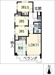 ピュア中平【4階】の間取り