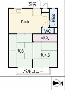 コーポ高羽【1階】の間取り
