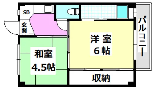 ビレッジハウス高田4号棟【418号室】の間取り