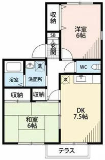 クレール杉山B棟【1階】の間取り