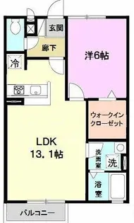 ガーデンコート車【2階】の間取り