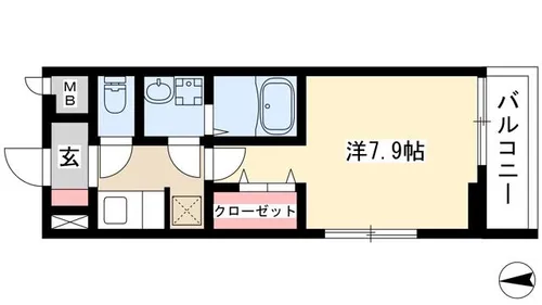 プリムール栄生【305号室】の間取り