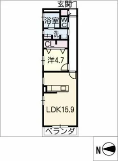 覚王山アパートメント【1階】の間取り
