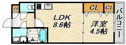 ジーメゾン神戸駒ヶ林【2階】の間取り