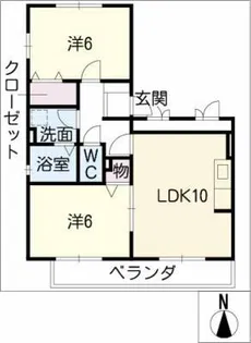 シャトル稲生【1階】の間取り