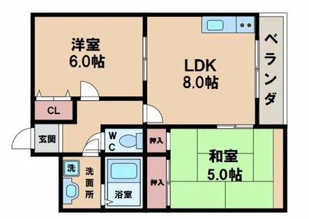 サザンテラス帝塚山【2階】の間取り