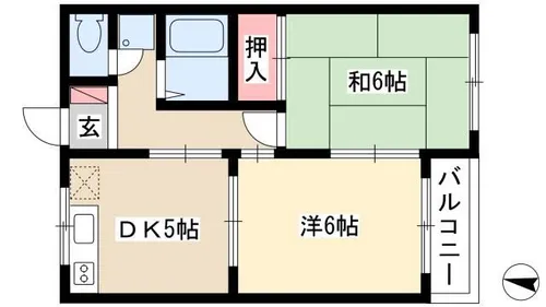 コーポ茨塚【202号室】の間取り